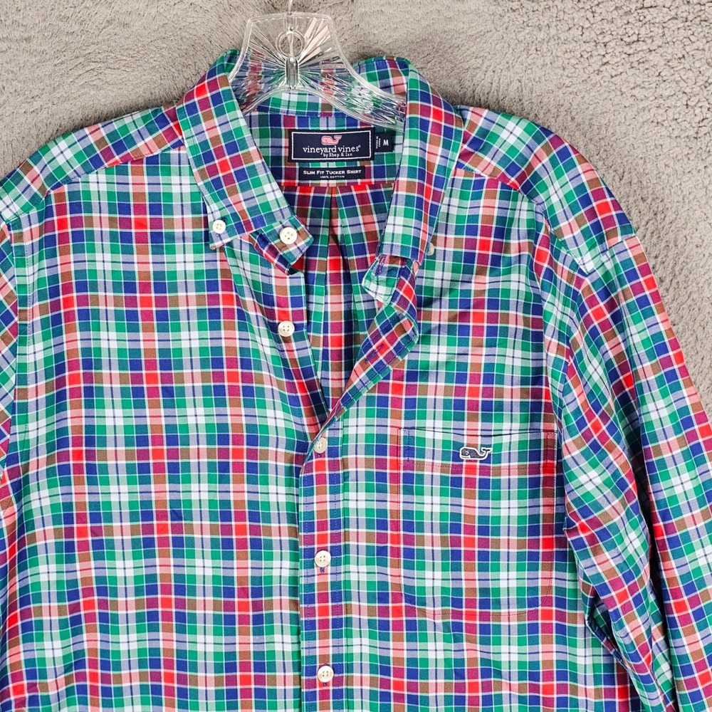 Vineyard Vines Button Down Mens Medium Multi Slim Fit Tucker Shirt Plaid 1W1740